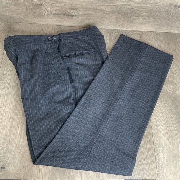 Daks London New York Mens See Desc. for Meas. Charcoal Grey w Pinstripes 2 piece - Picture 14 of 16